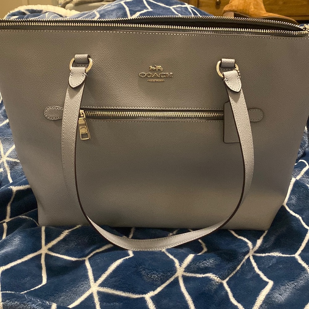 Coach light blue tote